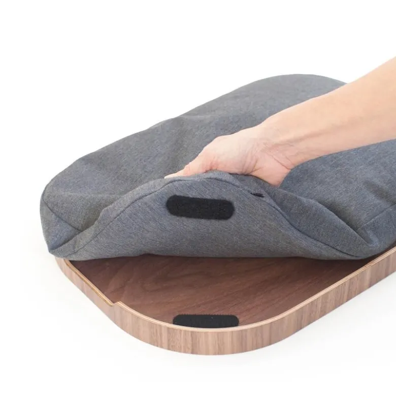 Curveline knebrett anti-slip 47x34 cm valnøtt/grå