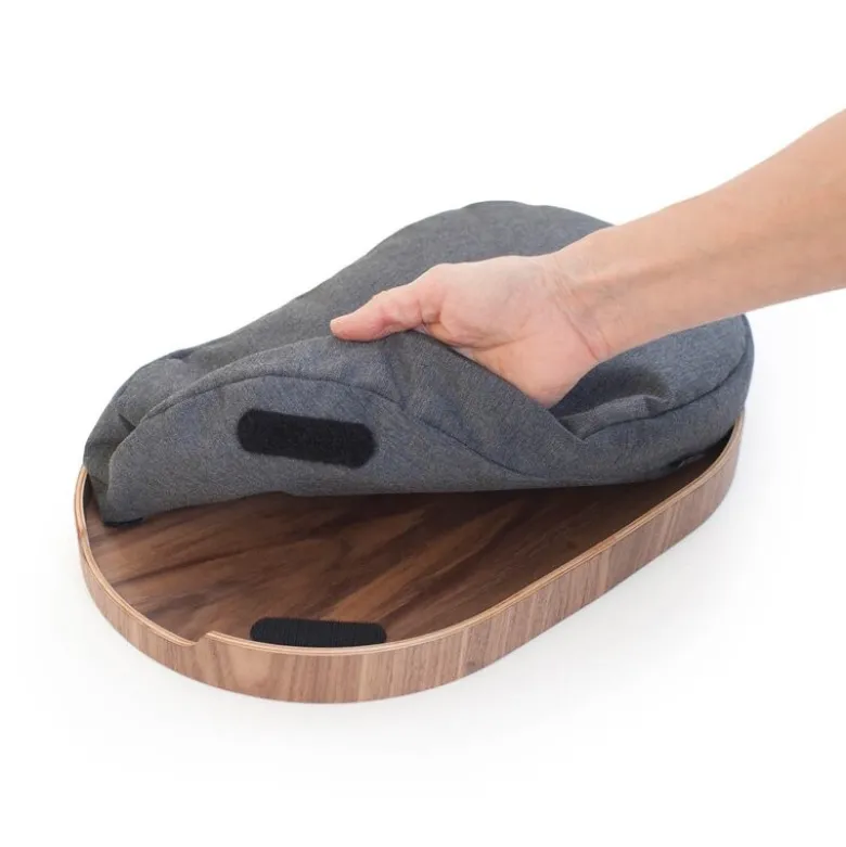 Curveline knebrett anti-slip 39x26 cm valnøtt/grå