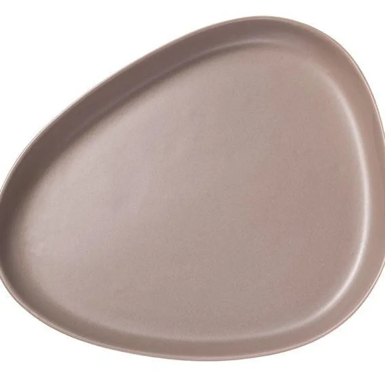 Curve Stoneware serveringsfat 35x30 cm varm grå