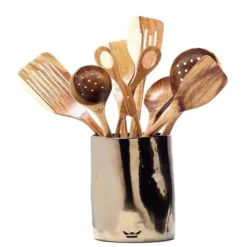 Dented redskapskrukke 19 cm bronse