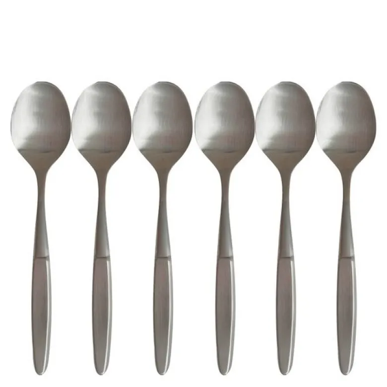 Dessertskje 17 cm 6 stk børstet stål