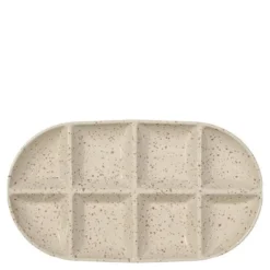 Ditte serveringsfat 36x20x3,5 cm beige/burgunder
