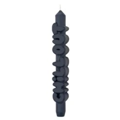 3D kronelys 23 cm CHILL OUT svart