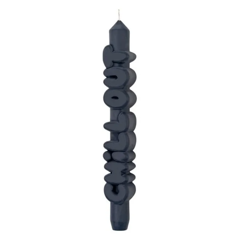 3D kronelys 23 cm CHILL OUT svart