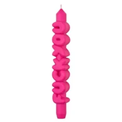 3D kronelys 23 cm F*CK YOU rosa