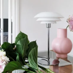 DL31 bordlampe 50 cm opal/krom