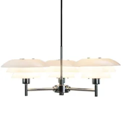 DL20 lysekrone 17 cm opal/krom