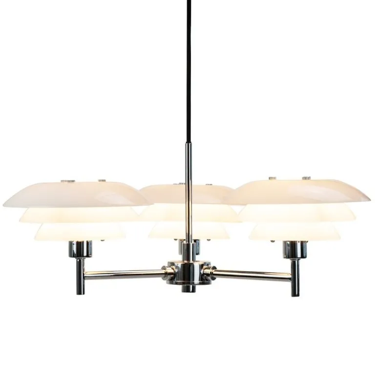DL20 lysekrone 17 cm opal/krom