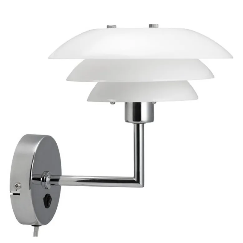 DL20 vegglampe 20 cm opal/krom