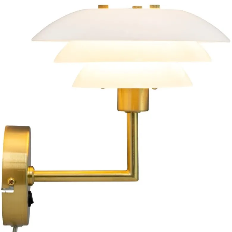 DL20 vegglampe 20 cm opal/messing