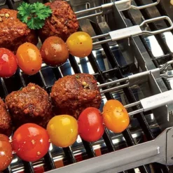 Doble grillspyd 30 cm 4 stk rustfritt stål
