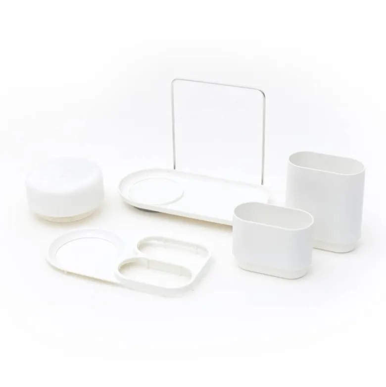 Do-Dish såpedispenser/oppvaskstativ 21,5x12x16 cm hvit