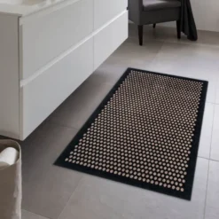 Dot gulvmatte 130x90 cm svart/sand