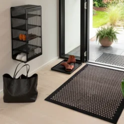 Dot gulvmatte 130x90 cm svart/sand