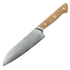 Douron santokukniv 30,5 cm damaskusstål/eik