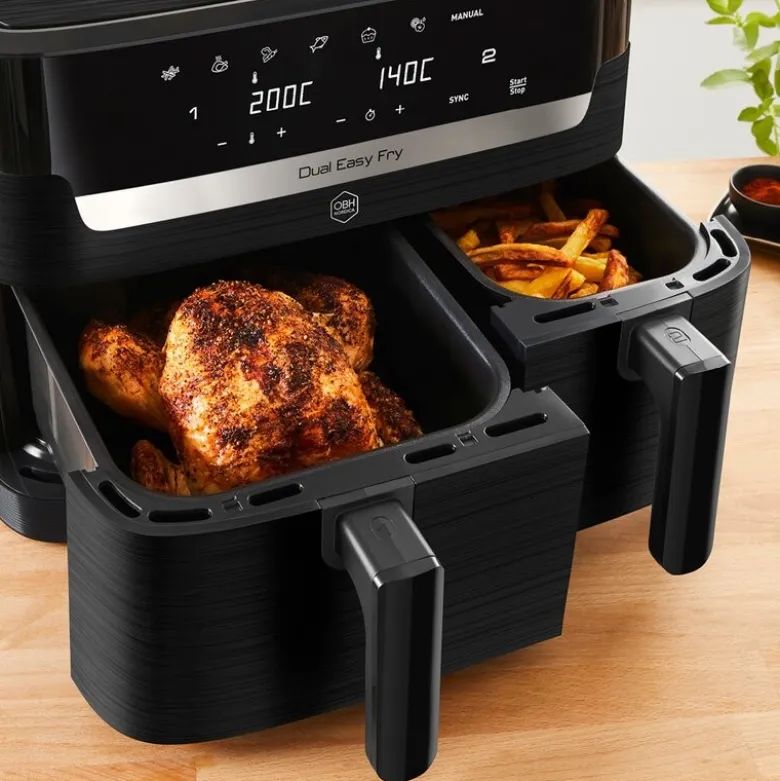 Dual Easy Fry airfryer 3,1L+5L svart