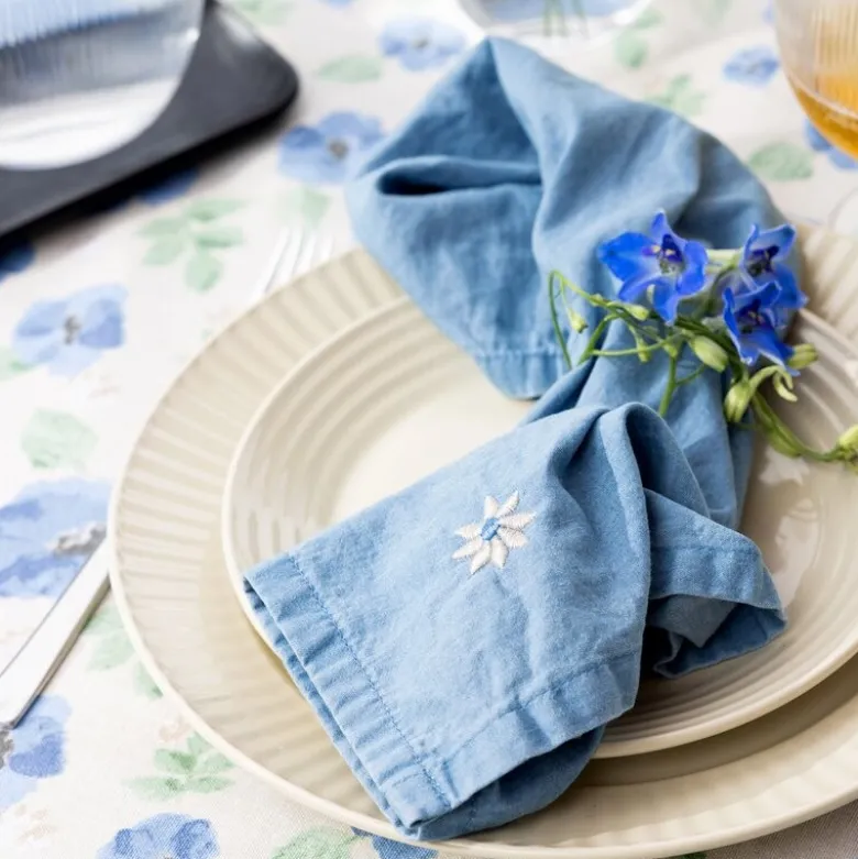 Eden denim serviett 45x45 cm 2 stk blå