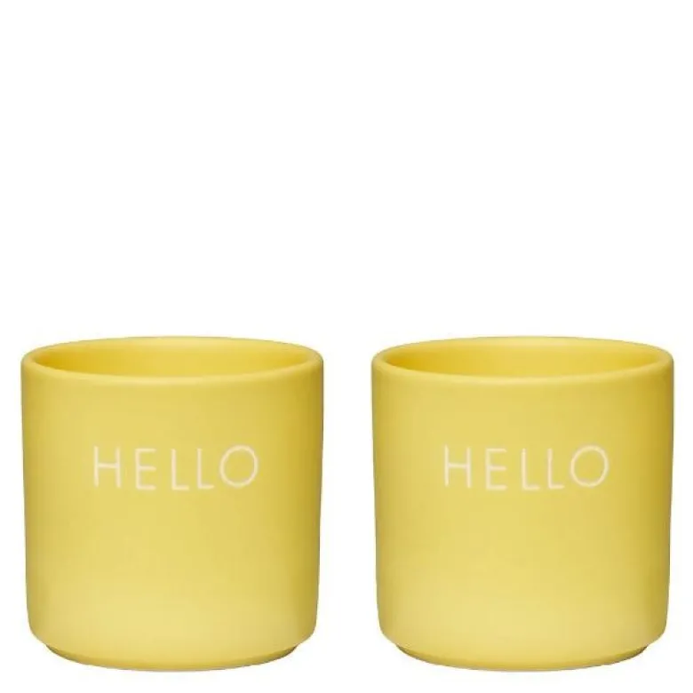 Eggeglass 2 stk HELLO gul