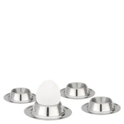 Eggeglass 9,5x9,5x3,5 cm 4 stk rustfritt stål