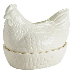 Eggoppbevaring høne 23,4 cm krem