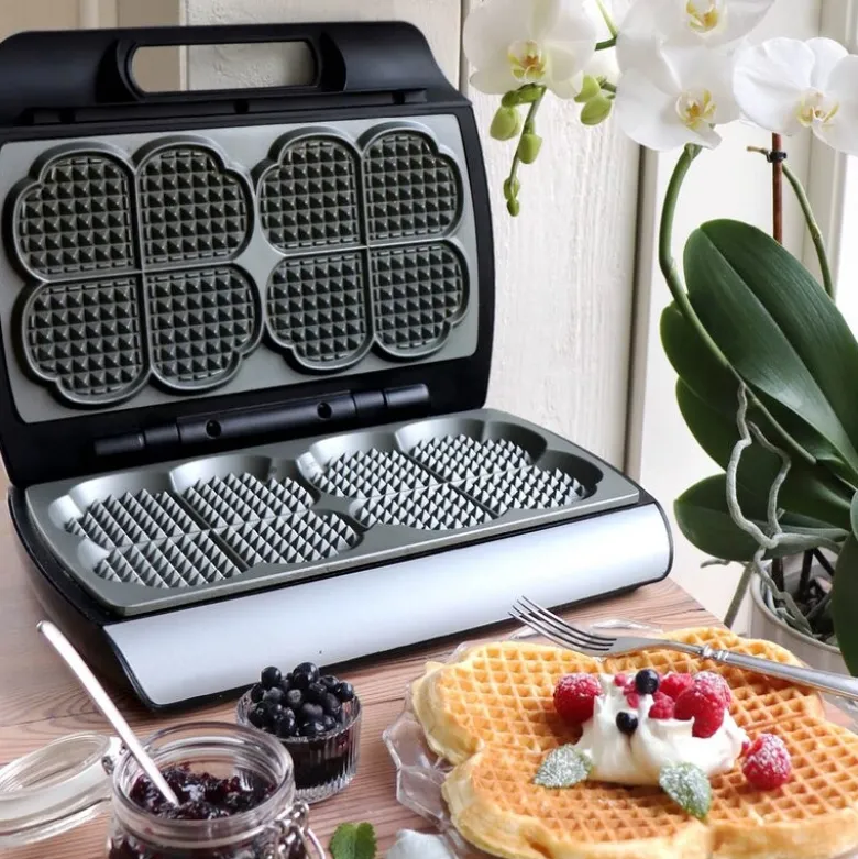 Elegance dobbelt vaffeljern 910.2 med lyd 1600W svart