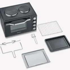 Elektrisk ovn med 2 plater TO2074 30L 2500W svart