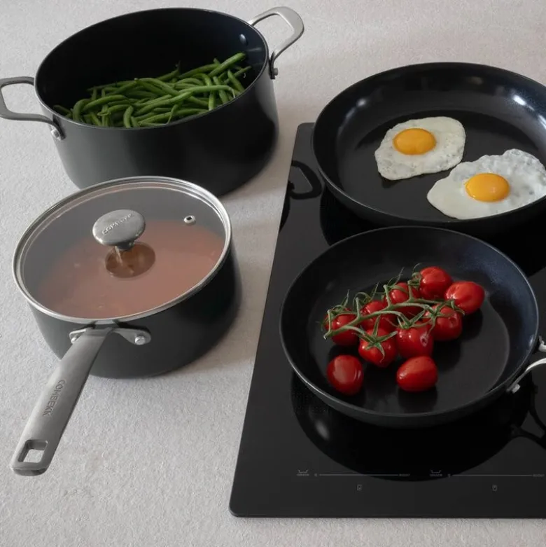 Element kasserolle keramisk med lokk 18 cm 1,9L svart
