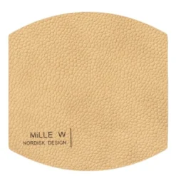 Ellips glassbrikke 10x10 cm beige
