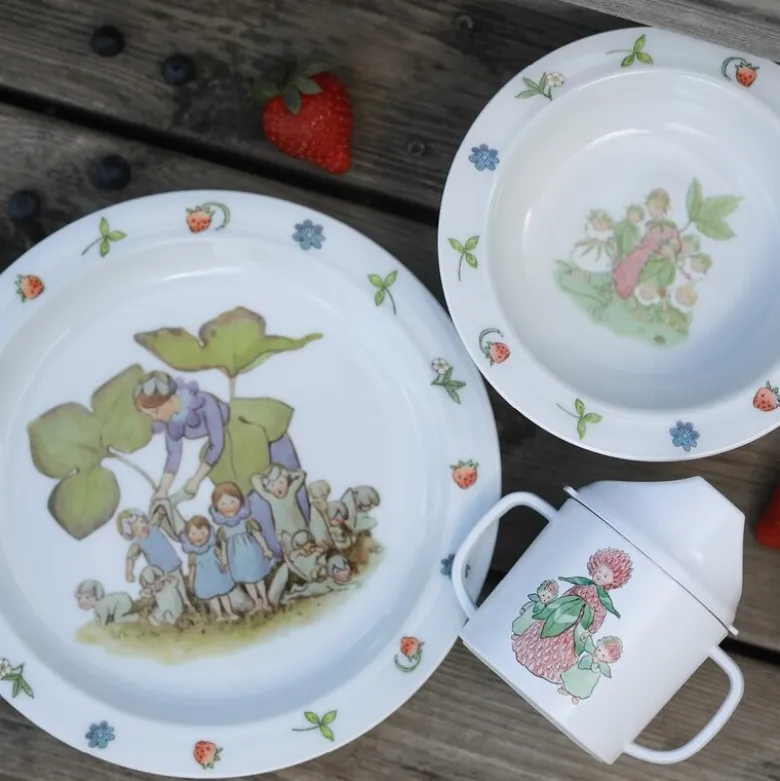 Elsa Beskow barneservise 3 deler Blomsterbarn