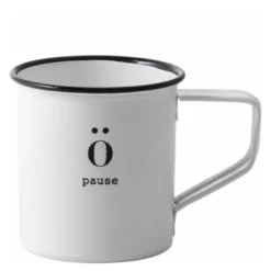 Emalje kopp mini Pause 12 cl hvit