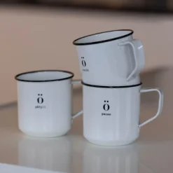 Emalje kopp Utsikt 35 cl hvit