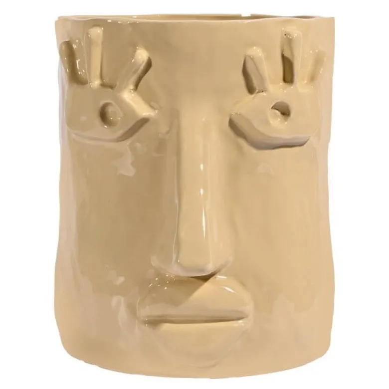 Facy krukke L 24x19x22 cm beige