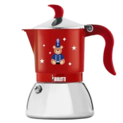 Fiammetta espressokoker 4-kopper 15 cl rød