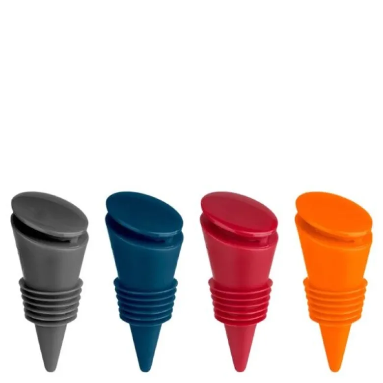 Flaskekork i silikon 11,4x11,4x4,8 cm 4 stk multi