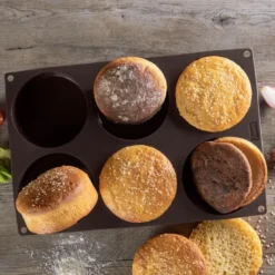 Flexiform BurgerBun bakeform til 6 stk hamburgerbrød à 10 cm