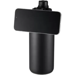 Flory flaske dobbeltvegget 0,9L med mobilholder og magnet svart/grå