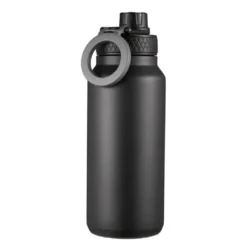 Flory flaske dobbeltvegget 0,9L med mobilholder og magnet svart/grå