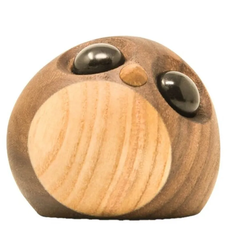Freddy pingvinunge trefigur 5 cm valnøtt/ask