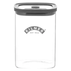 Fresh M oppbevaringskrukke 1L glass/grå