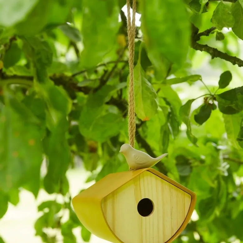 Fuglehus 16 cm gul oker