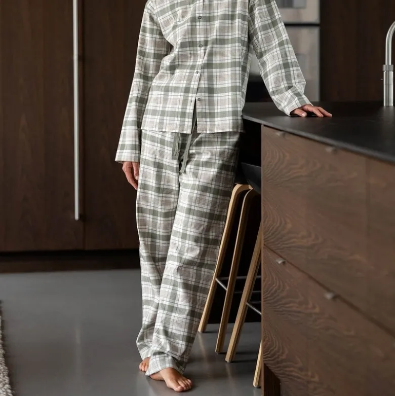 Gabriel flanell pyjamas dame str M dempet grønn