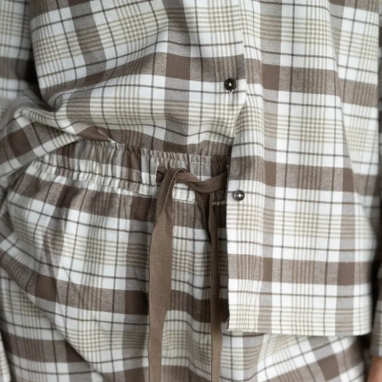 Gabriel flanell pyjamas dame str S sjokoladebrun