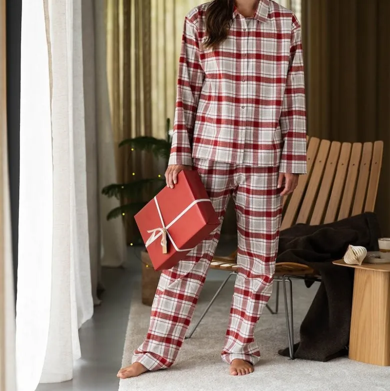 Gabriel flanell pyjamas dame str L rød