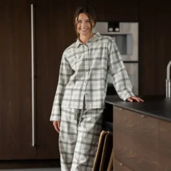 Gabriel flanell pyjamas dame str XL dempet grønn