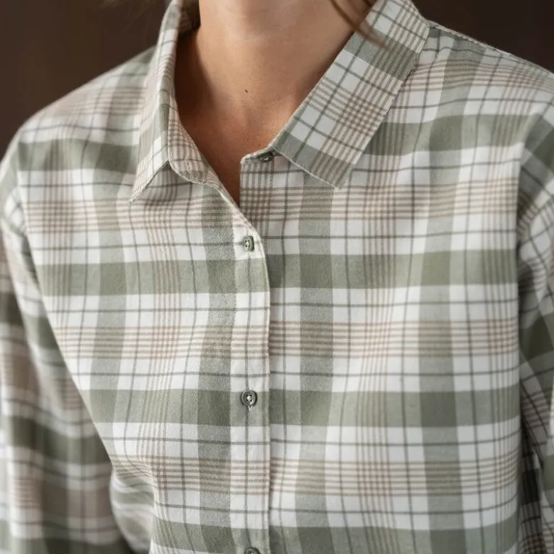 Gabriel flanell pyjamas dame str XL dempet grønn