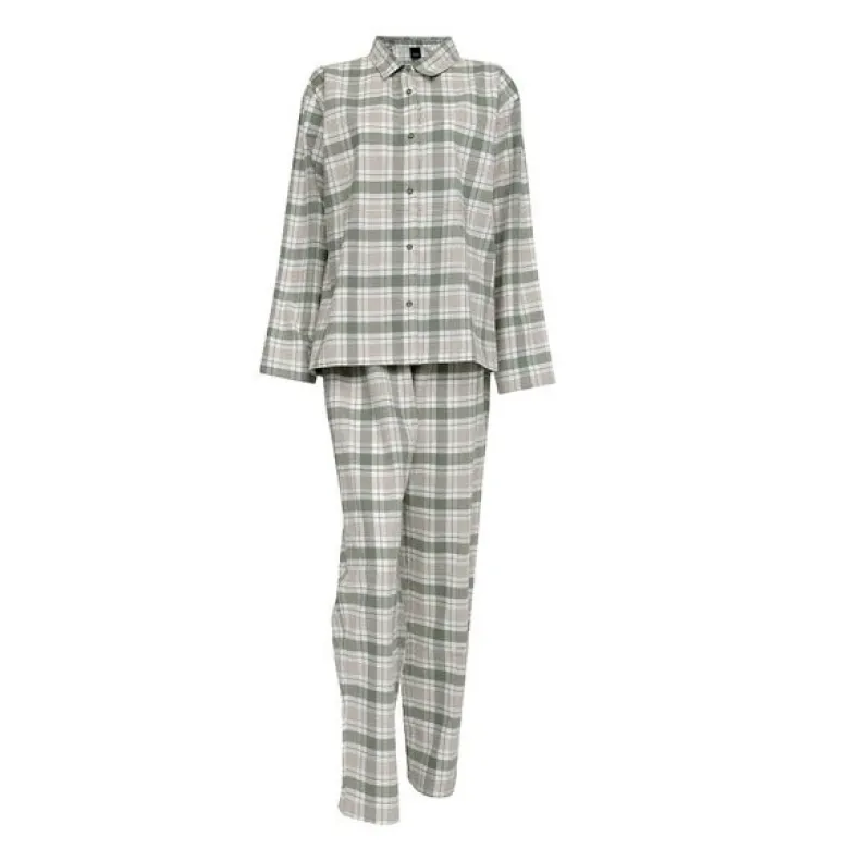 Gabriel flanell pyjamas dame str XL dempet grønn