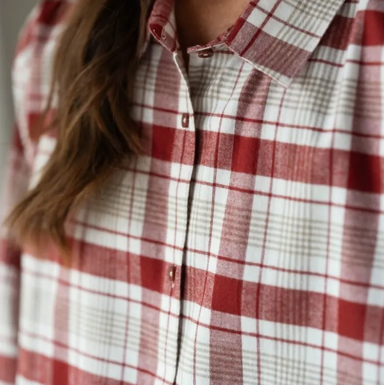 Gabriel flanell pyjamas dame str M rød