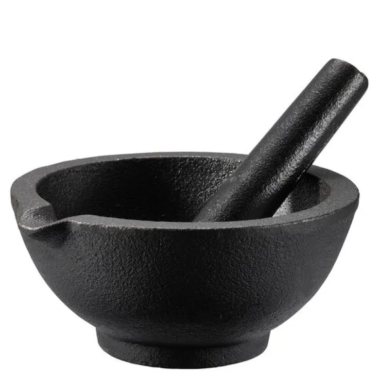Gilly støpejernsmortel 13 cm svart
