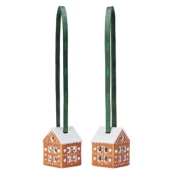 Gingerbread juleoppheng 5x4 cm 2 stk brun