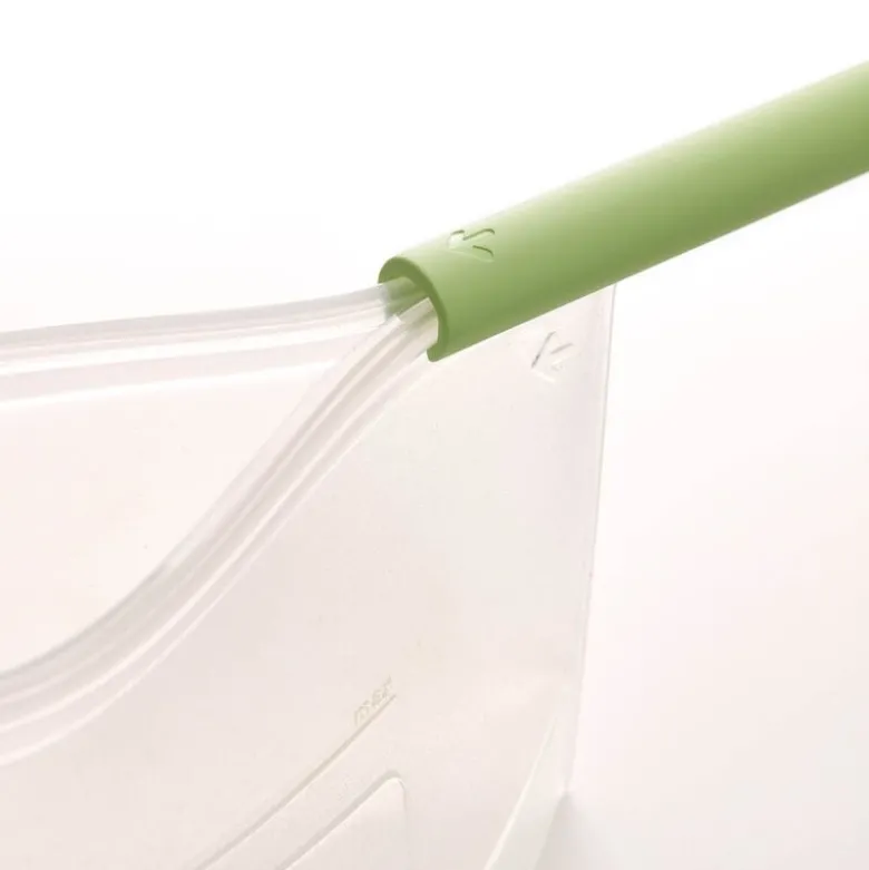 Gjenbrukbar silikonpose 1,5 L grønn
